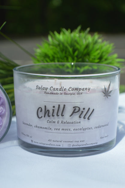 "CHILL PILL" (lavender, chamomile, eucalyptus, sea moss, sandalwood)